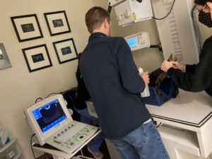 dr reed prepping for pet ultrasound